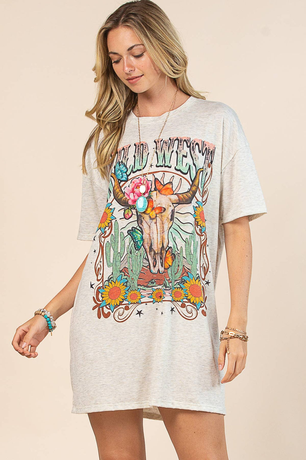JIMENA WILD WEST GRAPHIC T-SHIRT DRESS Dress Avery JIMENA WILD WEST GRAPHIC T-SHIRT DRESS