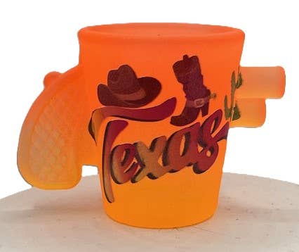 'TEXAS' State Gun Shaped Colorful Shot Glass 2 oz 7 Star 'TEXAS' State Gun Shaped Colorful Shot Glass 2 oz