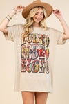 AV1202-ELYSE VINTAGE WESTERN RODEO GRAPHIC T-SHIRT DRESS Apparel & Accessories Avery AV1202-ELYSE VINTAGE WESTERN RODEO GRAPHIC T-SHIRT DRESS
