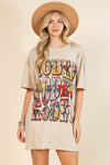 AV1202-ELYSE VINTAGE WESTERN RODEO GRAPHIC T-SHIRT DRESS Apparel & Accessories Avery AV1202-ELYSE VINTAGE WESTERN RODEO GRAPHIC T-SHIRT DRESS