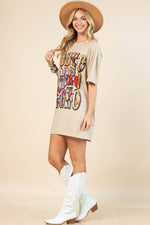 AV1202-ELYSE VINTAGE WESTERN RODEO GRAPHIC T-SHIRT DRESS Apparel & Accessories Avery AV1202-ELYSE VINTAGE WESTERN RODEO GRAPHIC T-SHIRT DRESS
