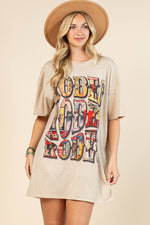 AV1202-ELYSE VINTAGE WESTERN RODEO GRAPHIC T-SHIRT DRESS Apparel & Accessories Avery AV1202-ELYSE VINTAGE WESTERN RODEO GRAPHIC T-SHIRT DRESS