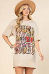 AV1202-ELYSE VINTAGE WESTERN RODEO GRAPHIC T-SHIRT DRESS Apparel & Accessories Avery AV1202-ELYSE VINTAGE WESTERN RODEO GRAPHIC T-SHIRT DRESS
