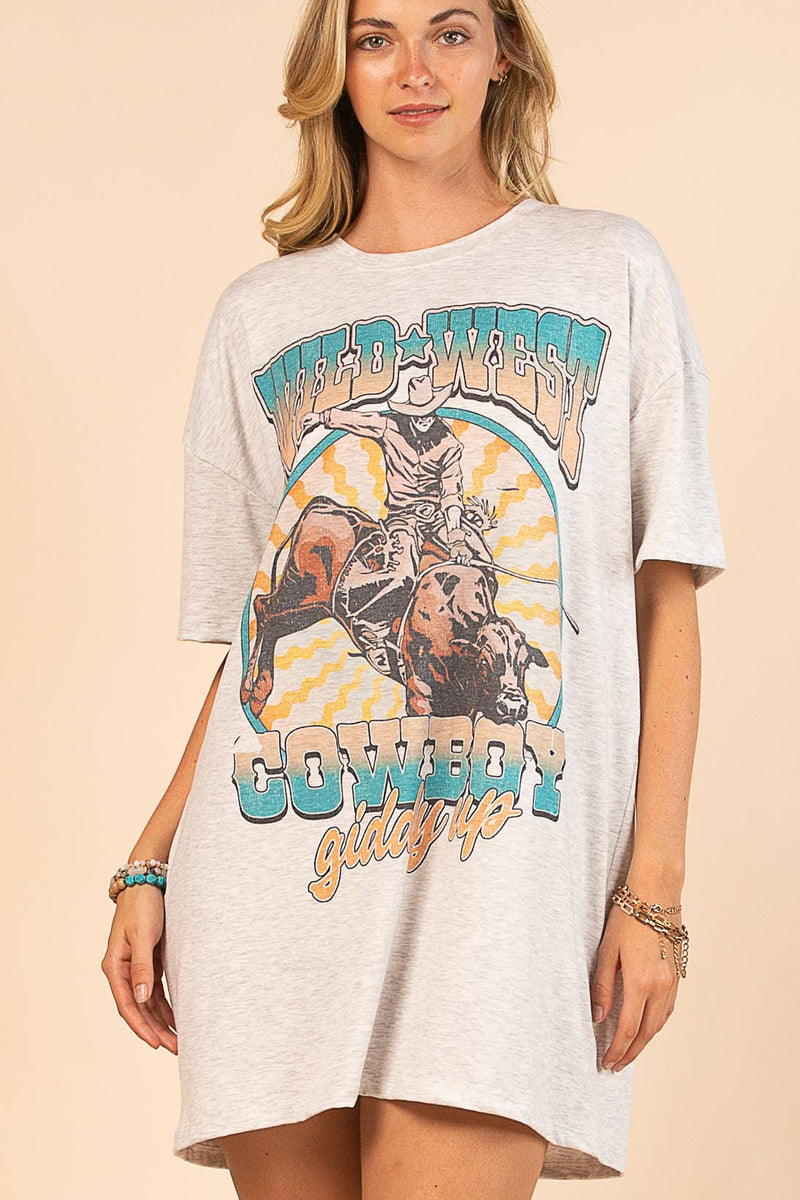 AV1202-JODIE COSMIC GRAPHIC T-SHIRT DRESS Apparel & Accessories Avery AV1202-JODIE COSMIC GRAPHIC T-SHIRT DRESS