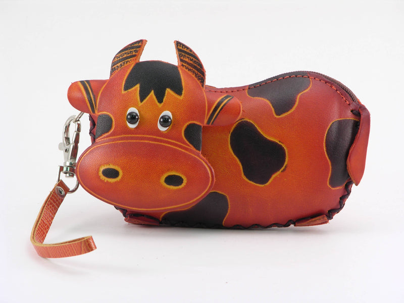 Cow Wristlet leather coin purse wallet Apparel & Accessories Sunflower Handmade leather inc Cow Wristlet leather coin purse wallet