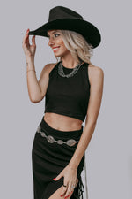Get Concert Vibes in this Tank Top and Skirt Set! New Arrivals Merigold Kiss Get Concert Vibes in this Tank Top and Skirt Set!