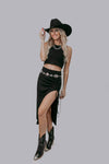 Get Concert Vibes in this Tank Top and Skirt Set! New Arrivals Merigold Kiss S / Black Get Concert Vibes in this Tank Top and Skirt Set!