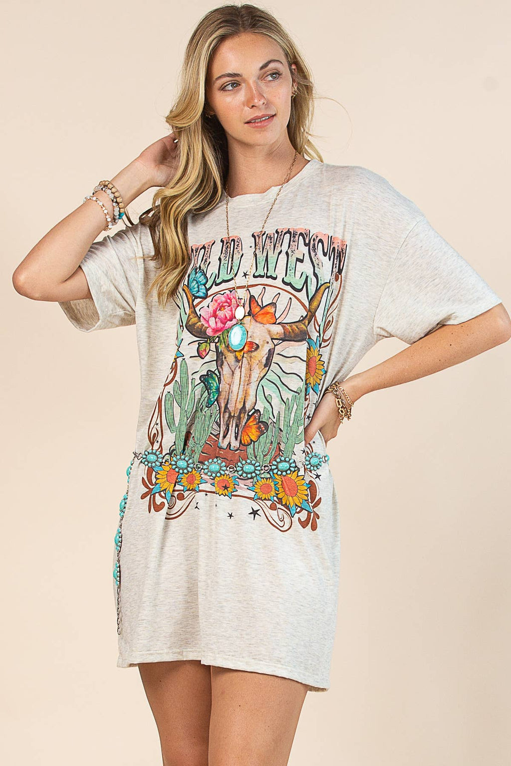 JIMENA WILD WEST GRAPHIC T-SHIRT DRESS Dress Avery JIMENA WILD WEST GRAPHIC T-SHIRT DRESS