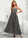 Leopard Print Spaghetti Strap Pleated Dress Dress Trendsi