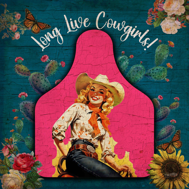 Long Live Cowgirls - 24" Square Lighted Artwork TroubleMaker Trading Company Long Live Cowgirls - 24" Square Lighted Artwork