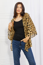 Melody Wild Muse Full Size Animal Print Kimono in Brown Jacket Trendsi