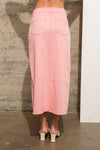 Rhinestone Studded Stripe Midi Denim Skirt Bottoms Blue B Rhinestone Studded Stripe Midi Denim Skirt